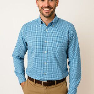 Vineyard Vines Classic Fit Murray Shorts M Blue Plaid Cotton Flat Front Prepcore